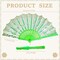 10 Pack Green Folding Hand Fans – Elegant Spanish-Style Handheld Fans with Silk Fabric and Plastic Staves, Perfect Bulk Favors for Weddings, Tea Parties, Dance Performances, and Festivals